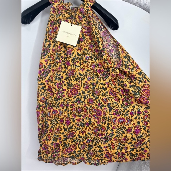 Cynthia Rowley Size Large Golden Floral Print Sleevless Tunic Top NWT - Picture 6 of 6